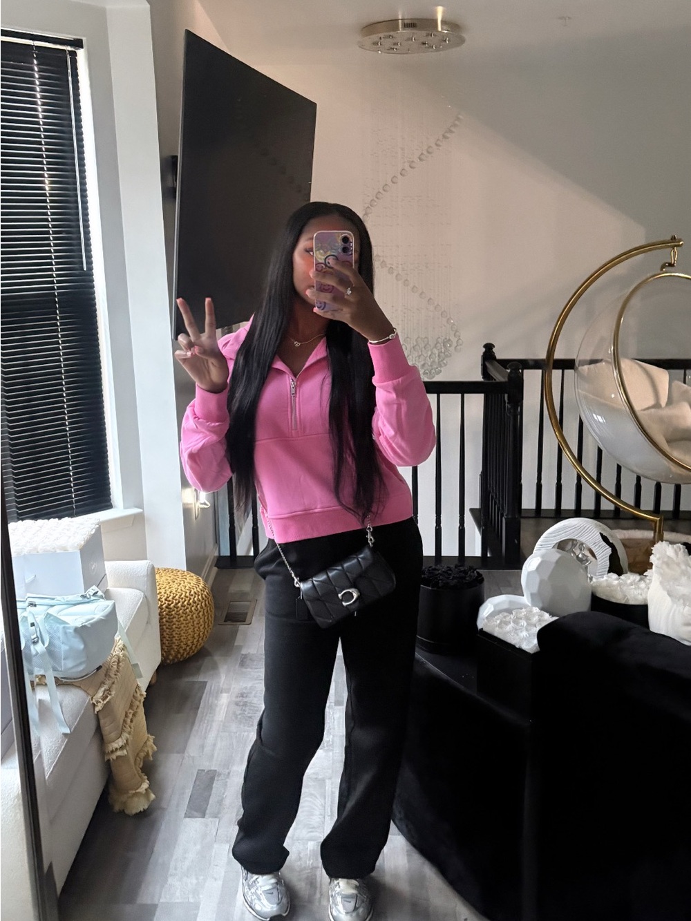 Zara Pink Half-Zip Track Sweatshirt